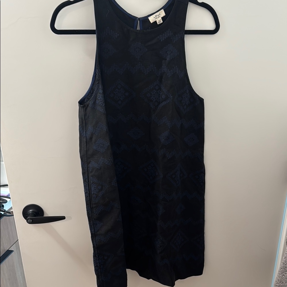 Aritzia Black and Blue Patterned Dress